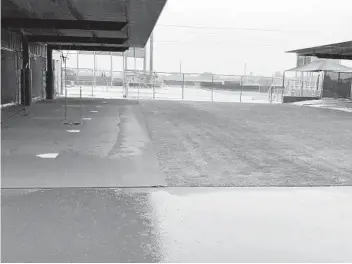  ?? KEVIN ACEE U-T ?? Heavy rain Saturday caused standing water in some portions of the Padres’ complex in Peoria, Ariz.