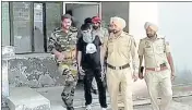  ?? SANJEEV KUMAR/HT ?? Accused Sandeep Singh alias Kekda being produced in Mansa court on Saturday from where he was sent to three-day police remand.