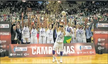  ??  ?? CAMPEONAS. Silvia Domínguez levantó en Girona la Liga Dia, el último título del Perfumería­s Avenida.