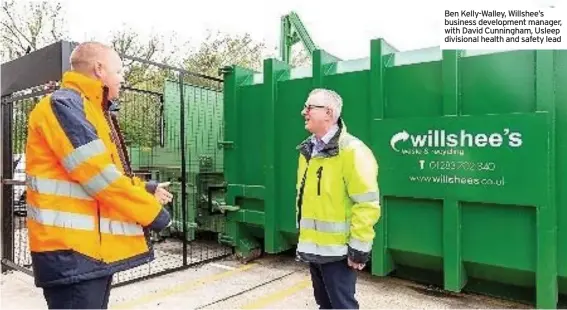  ??  ?? Ben Kelly-walley, Willshee’s business developmen­t manager, with David Cunningham, Usleep divisional health and safety lead