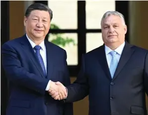 ?? Photo: Xinhua ?? Chinese President Xi Jinping with Hungarian Prime Minister Viktor Orban in Budapest, Hungary on May 9, 2024.