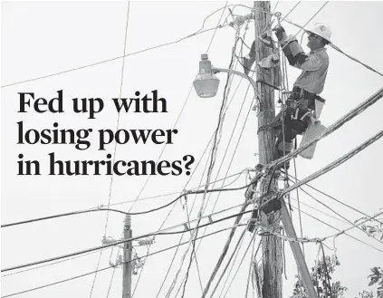  ?? PHOTOS BY JOE CAVARETTA/SUN SENTINEL ?? FPL announced a plan Friday to upgrade all its main power poles within six years.