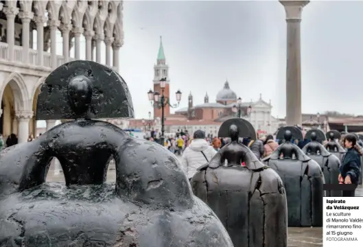  ?? FOTOGRAMMA ?? Ispirate da Velázquez Le sculture di Manolo Valdès rimarranno fino al 15 giugno