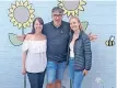  ?? ?? SARAH Watkin Whitaker, Darren Maule and Emily Whitaker stand in front of a wall painted by the Whitakers.