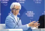  ?? — AFP ?? DAVOS: President of the European Central Bank (ECB) Christine Lagarde attends a session on the closing day of the World Economic Forum (WEF) annual meeting in Davos.