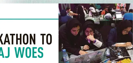  ?? PIC AFP ?? Participan­ts at a hackathon in Jeddah, Saudi Arabia, last week.