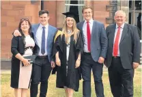  ??  ?? Dave Marsden (far right) with his family, at his daughter Lucy’s graduation from Keele University.