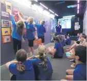  ??  ?? Students from Te Puna School learn about making safer and healthier choices in the Life Education mobile classroom. PHOTO: Supplied.