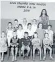  ??  ?? Yearbook photos of children in the first years of school at King Edward School in the Eastern Cape — above, an exclusivel­y white class and below, an all-black one.