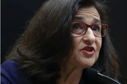  ?? Photograph:Alex Wong/Getty Images ?? Minouche Shafik testifies during a House hearing in Washington DC on 17 April 2024.