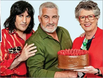  ??  ?? THE SHOW MUST GO ON: Noel Fielding, Paul Hollywood and Prue Leith, and Channel 4 hit show’s new co-presenter Matt Lucas, top left, will spend six weeks together at a secret location during filming of the new series