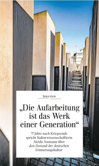  ?? FOTO: JÜRGEN RITTER/IMAGO IMAGES ?? Das Holocaust-Mahnmal in Berlin - ein Ort der Erinnerung.