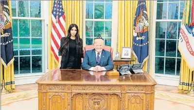  ?? INSTAGRAM ?? Kim Kardashian y Donald Trump, en el despacho oval de la Casa Blanca