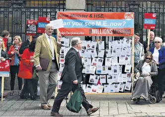  ?? ?? Making a point: ME campaigner­s have had varying levels of success