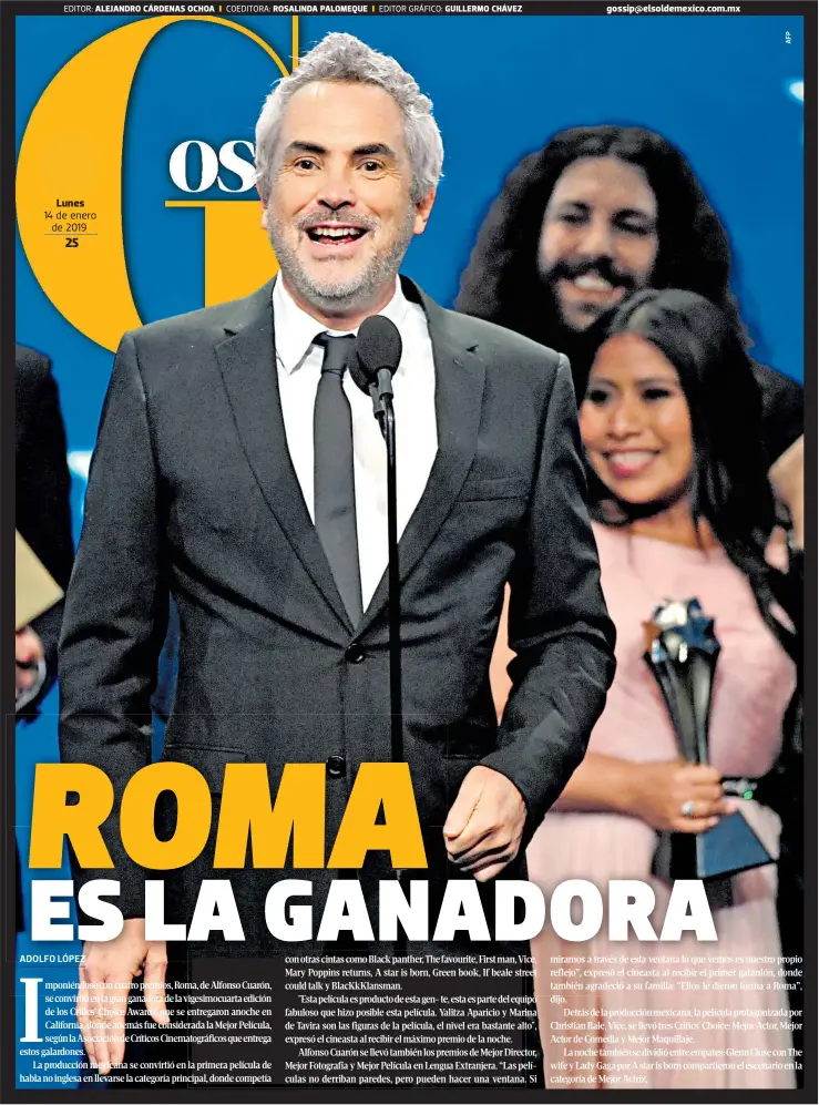  ??  ?? EDITOR: ALEJANDRO CÁRDENAS OCHOA Lunes14 de enero de 2019 COEDITORA: ROSALINDA PALOMEQUE EDITOR GRÁFICO: GUILLERMO CHÁVEZ