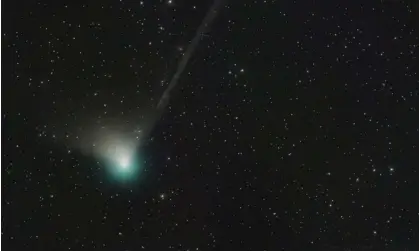  ?? Photograph: Dan Bartlett/Nasa/PA ?? C/2022 E3 (ZTF), a rare green comet, last seen about 50,000 years ago.