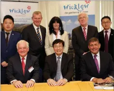  ??  ?? His Excellency Jianguo Xu, Chinese Ambassador to Ireland, (front, centre) during his visit to Wicklow County Council last June.