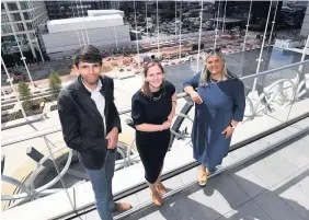  ??  ?? >
Architect Fraser Stark, Cllr Brigid Jones and Sasha Bhavan