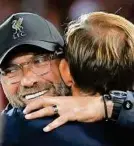  ?? APA ?? Deutsche Begegnung: Klopp (Liverpool) und Tuchel (PSG)