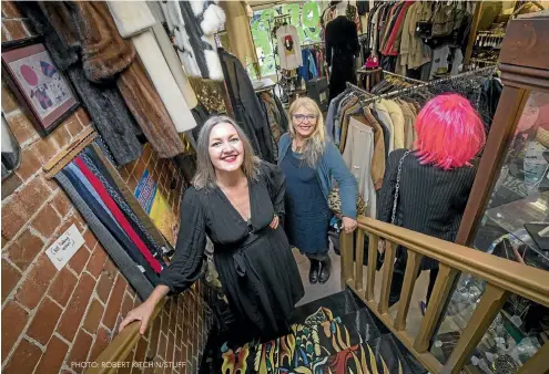  ?? PHOTO: ROBERT KITCHIN/STUFF ?? Creative Director of iD Fashion Week Margo Barton (right) with Bernadette Casey, Creative Director of The Formary and a new board member for iD fashion week, pictured in Hunters and Collectors vintage store, Wellington.