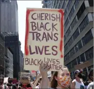  ?? KATHY WILLENS—ASSOCIATED PRESS ?? Protesters march through the streets during a queer liberation march for Black Lives Matter and against police brutality, Sunday, June 28, 2020, in New York.