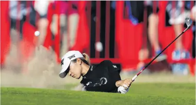  ?? PHOTO: GETTY IMAGES ?? Out of trouble . . . Lydia Ko, of New Zealand, plays a shot from a bunker on the 18th hole during the first round of the Women’s British Open at Royal Lytham & St Annes in Lytham St Annes, England, yesterday.