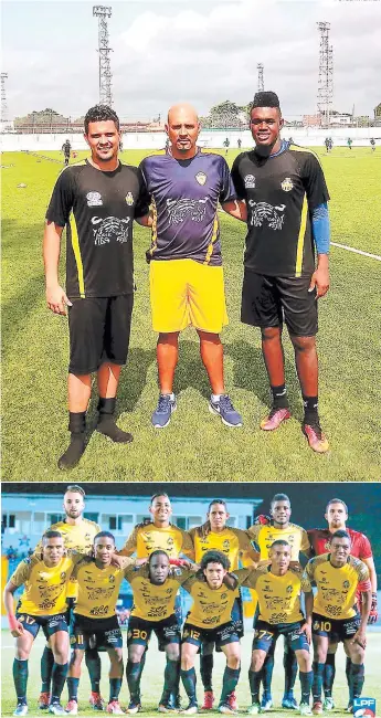  ?? FOTOS: INTERNET ?? (1) Donaldo Gonzales con sus dos porteros en el CAI: a su derecha el titular Kevin Melgar y a su izquierda el selecciona­do juvenil Eddie Roberts. (2) La CAI quiere liguilla de la mano del Pana. Donaldo Gonzales