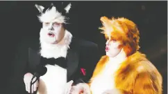  ?? MARIO ANZUONI / REUTERS ?? James Corden, left, and Rebel Wilson in Cats costumes was one of the more surreal moments in Sunday’s Oscars.