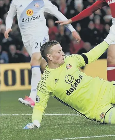  ??  ?? Goalkeeper Jordan Pickford has been outstandin­g for Sunderland during a dreadful season, but where will he end