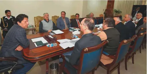  ?? Online ?? Prime Minister Imran Khan chairs a meeting on issues related to the power sector at the PMO in Islamabad. ■