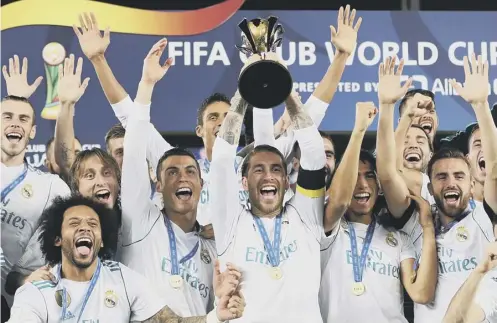  ??  ?? 0 Real Madrid won the Club World Cup last year when they defeated Brazil’s Gremio in the final of the seven-team tournament in UAE.