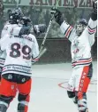  ?? FOTO: SIMON SCHNEIDER ?? Nach dem zweiten Platz beim Badgers-Cup hoffen die Spaichinge­r Skaterhock­eyspieler auch im Heimspiel gegen Ingolstadt jubeln zu dürfen.