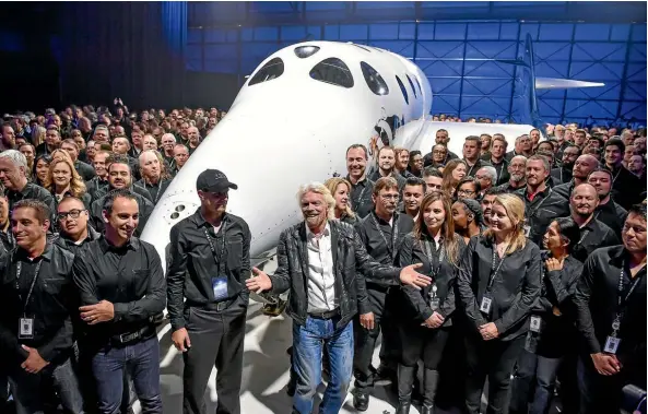  ?? PHOTO: WASHINGTON POST ?? Virgin Galactic’s Richard Branson’s goal is to create the first commercial spaceline. More than 700 people have bought tickets – at US$250,000 each – to ride on his spacecraft.