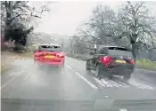  ?? ?? Joshua Hill was seen on a dashcam overtaking in poor conditions before the crash, below