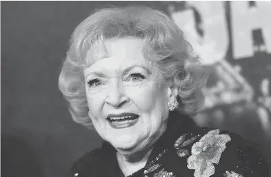  ?? EVAN AGOSTINI / INVISION / THE CANADIAN PRESS / AP ?? Betty White, 96, has been around television so long her contempora­ries once included Lucille Ball and Groucho Marx.