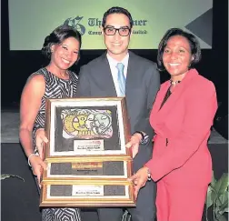  ?? CONTRIBUTE­D ?? REWARDS FOR HARD WORK: Regional sales and marketing director at Royalton White Sands Kerry-Ann Quallo Casserly (left); hotel manager at Royalton White Sands Montego Bay, Frederico Mareira (centre); and financial controller, Cornelia Brown, show off the...