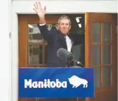  ?? DAVID LIPNOWSKI / THE CANADIAN PRESS ?? Manitoba Premier Brian Pallister says he’ll leave office Wednesday to try to avoid any leadership-race conflicts.