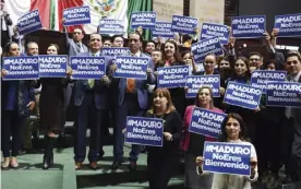  ??  ?? Diputados panistas pidieron hacer un llamado a López Obrador para que se retracte en invitar al presidente Maduro.