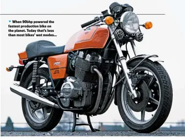  ??  ?? When 90bhp powered the fastest production bike on the planet. Today that’s less than most bikes’ wet modes…