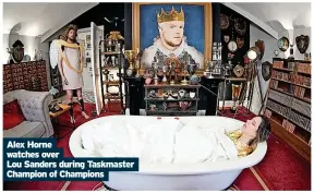  ?? ?? Alex Horne watches over
Lou Sanders during Taskmaster Champion of Champions
