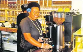  ?? Picture: JONA KONATACI ?? The Garden Coffee Lounge staff Akeneta Vereti prepares coffee.