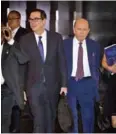  ?? ASFOURI /AFP NICOLAS ?? US Treasury Secretary Steven Mnuchin (left) and US Commerce Secretary Wilbur Ross.