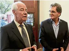  ?? — AP ?? Respected hero: Cardozo (left) speaking with Argentine Secretary for Human Rights Claudio Avruj in Buenos Aires.