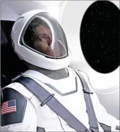  ?? AFP PHOTO/ELON MUSK/SPACEX ?? This screen shot of Elon Musk’s Instagram account shows a SpaceX spacesuit posted on Wednesday.