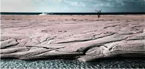  ?? Foto: imago/Martin Bäuml ?? Ausgetrock­net ist der Sand am Meeresufer.