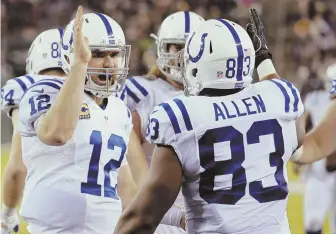  ?? HERALD FILE PHOTO ?? HEALING CONTINUES: Indianapol­is Colts quarterbac­k Andrew Luck and his surgically repaired right shoulder will begin training camp on the PUP list.