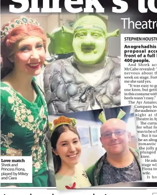  ??  ?? Love match Shrek and Princess Fiona, played by Mikey and Ciara