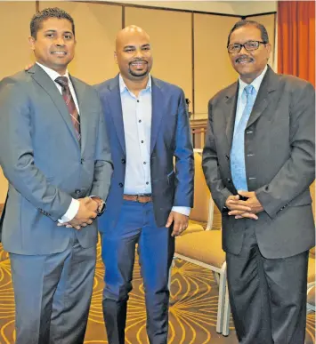  ?? Photo: Fijian Elections Office ?? From left: Supervisor of Elections Mohammed Saneem, Director Human Rights and Anti-Discrimina­tion Commission Ashwin Raj, and Fijian Electoral Commission chairperso­n Suresh Chandra.