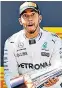  ??  ?? Full throttle: Lewis Hamilton loves watching tennis players go to the limit