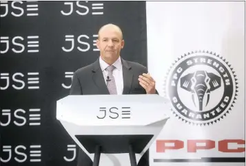 ?? PHOTO: NHLANHLA PHILLIPS ?? Chief executive Darryl Castle at the PPC annual results at the JSE, Exchange Square in Sandton yesterday.